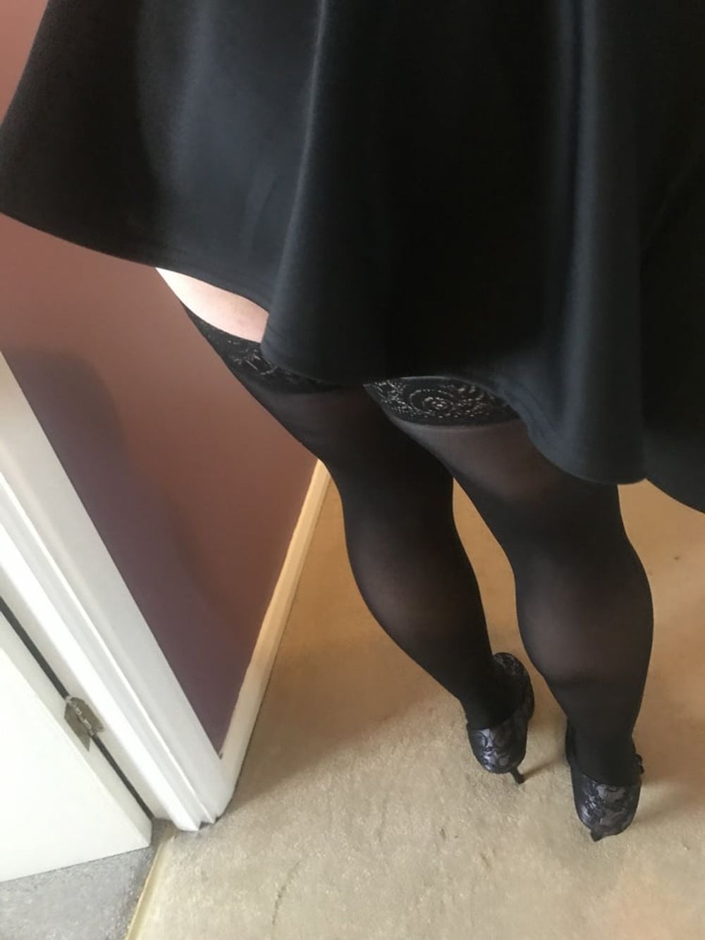 Black hold up stockings #6