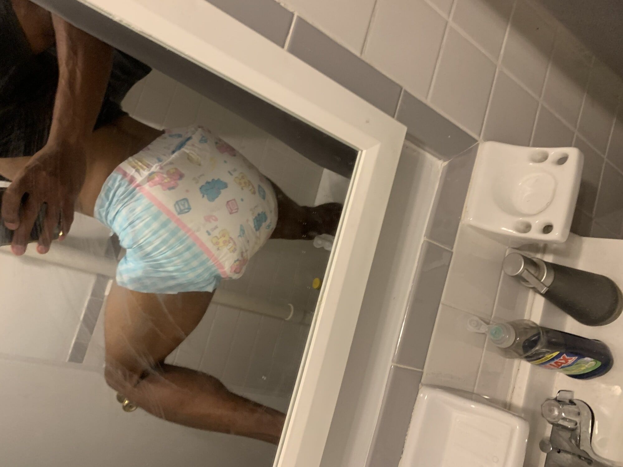 Black boy in wet diaper  #4