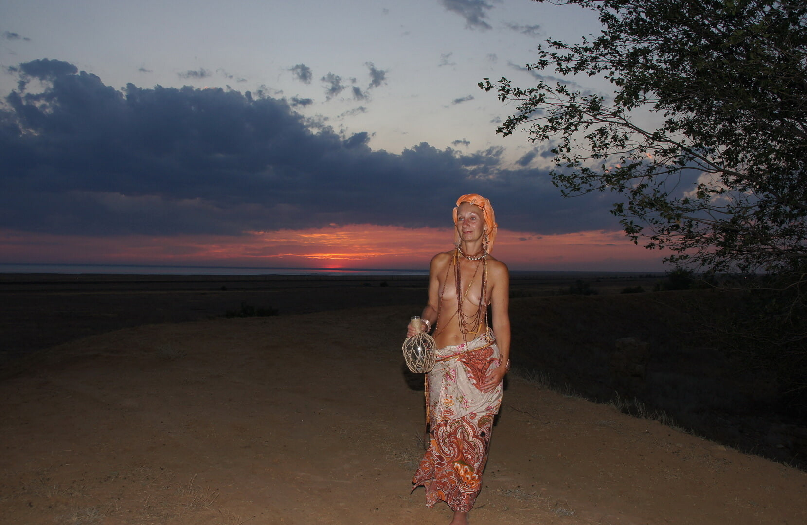 With a jug in the sunsetting sun #54