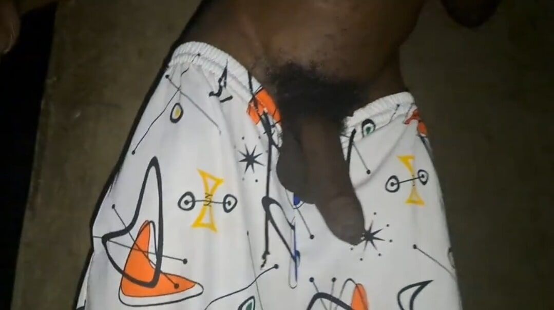 My black cock erect