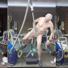 public outdoor exhibitionist vacuumcleaner sucking dildo cum