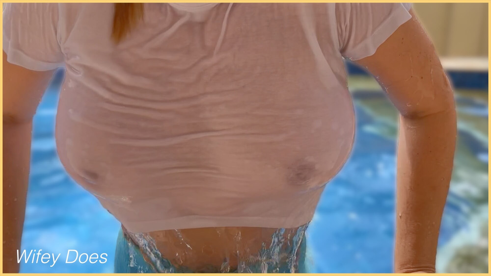 Wifey wet shirt in the pool #8
