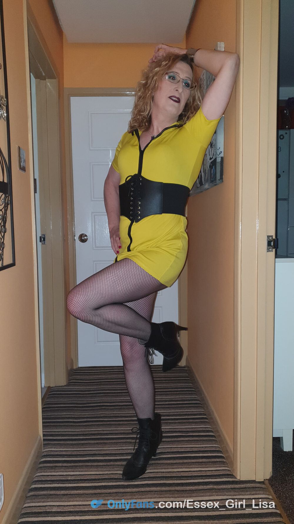 English MILF Lisa - Minidress and bodystockings #9