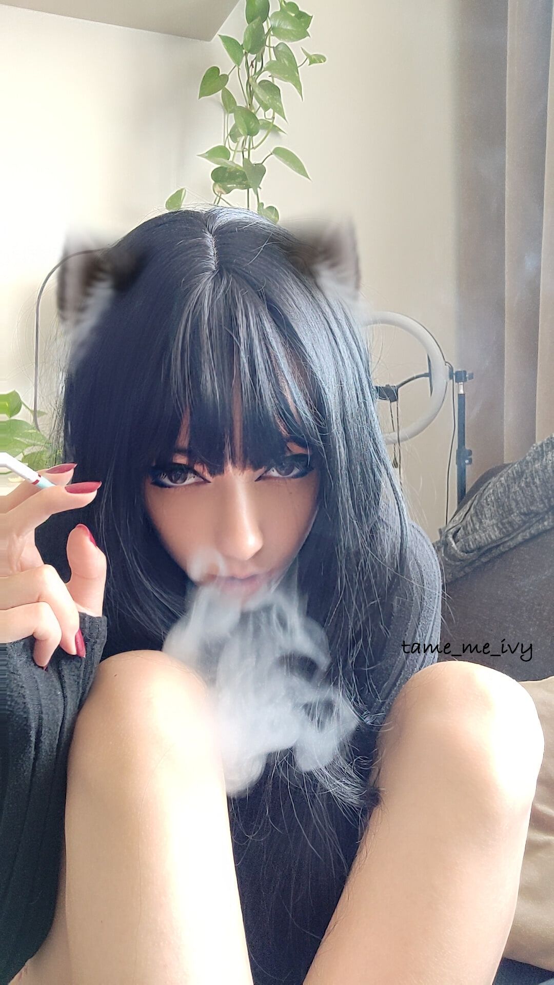 Goth Girl smoking #12