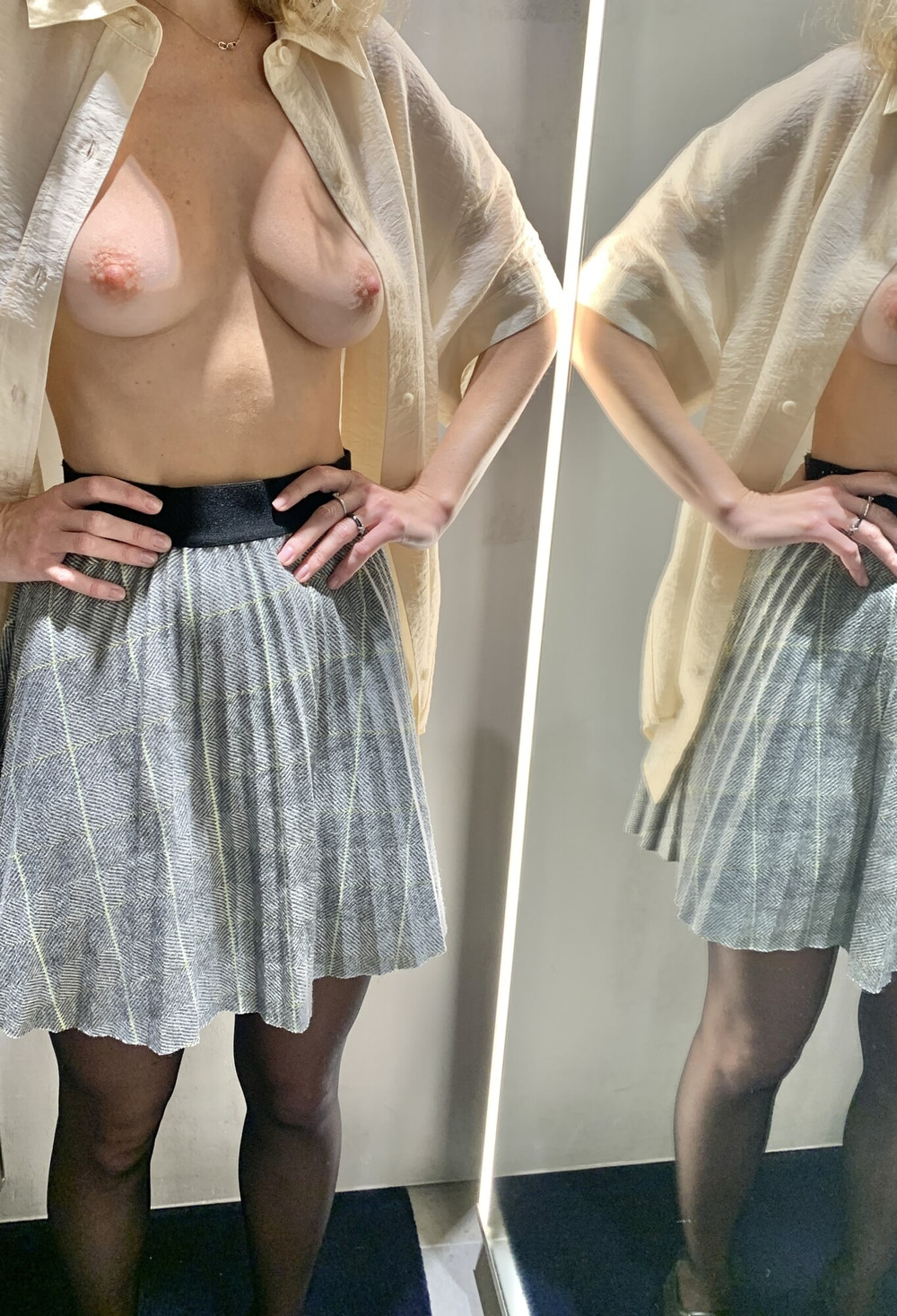 Naked in fitting room  #15