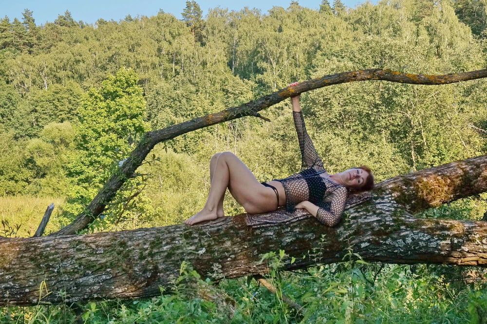 Nude on the tree trunk #18