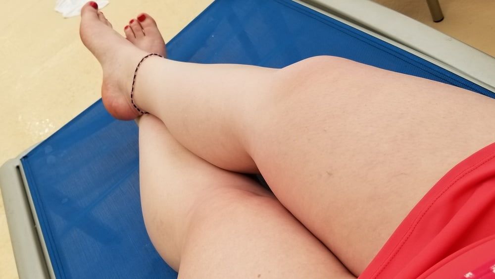 Relaxing poolside after a long day being a dance mom milf #11
