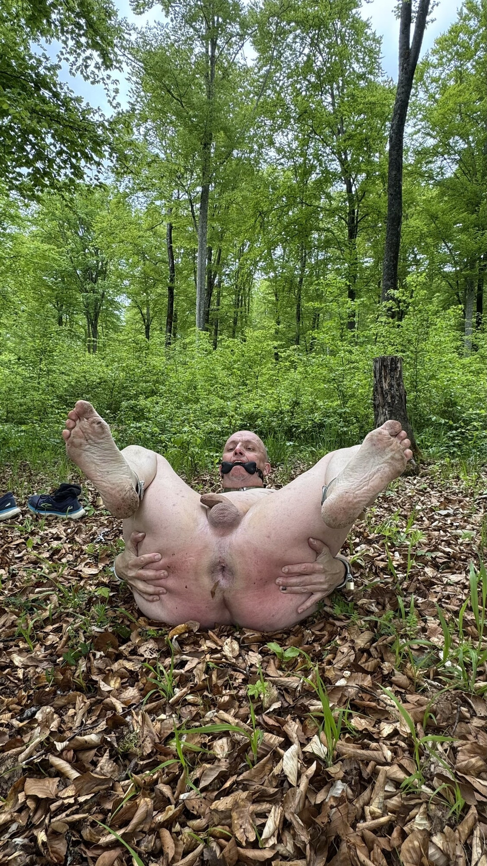 Fag Christoph Straubinger naked in the forest #12