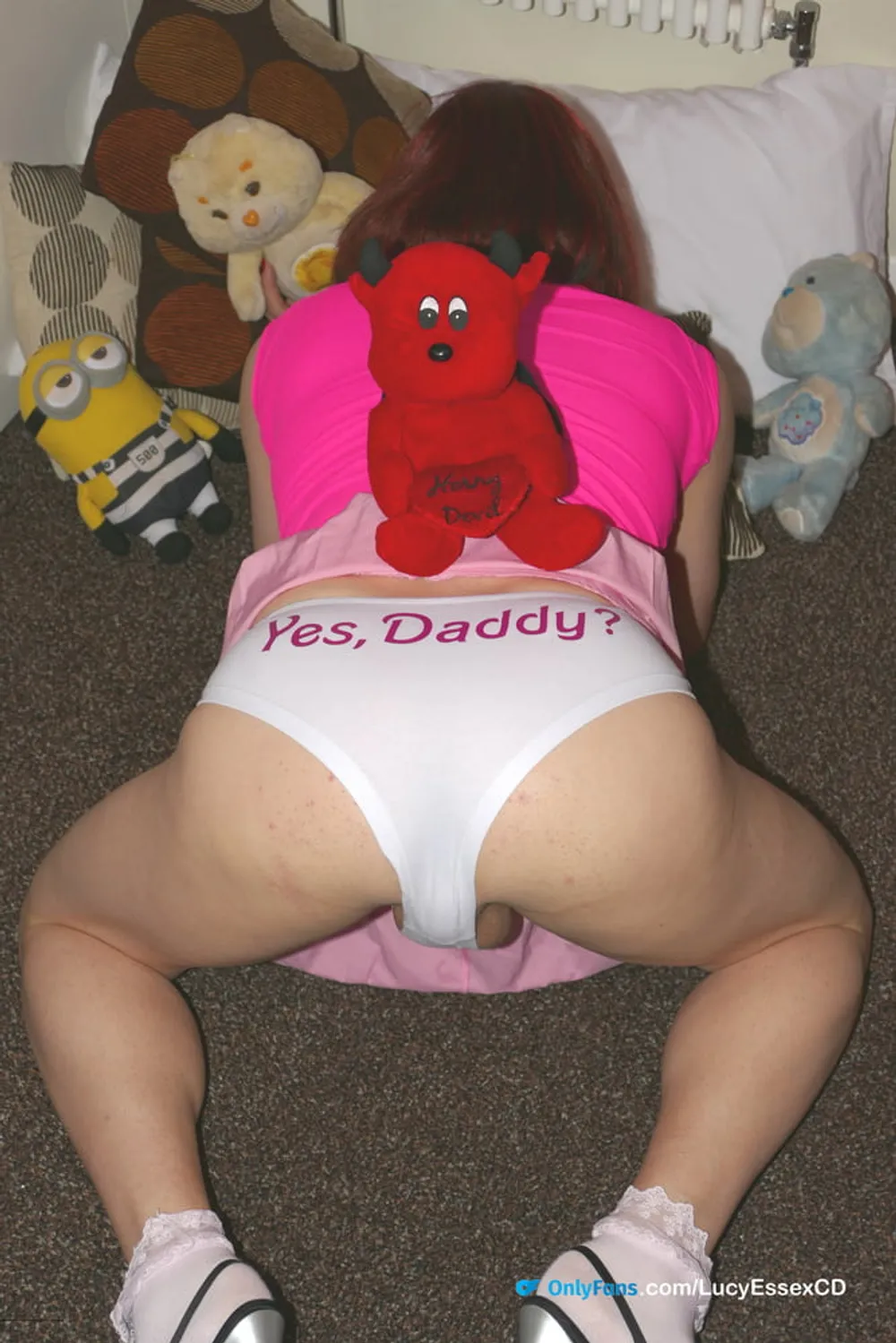 Silly sissy Lucy playing with my cuddly toys and hard cock #7