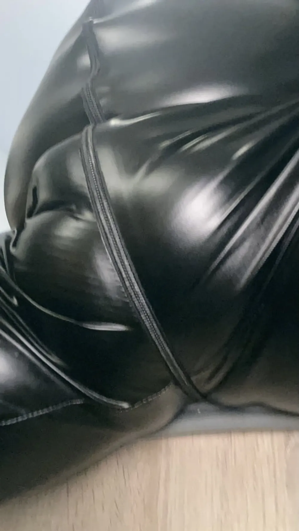 pumped cock in shiny pants #3