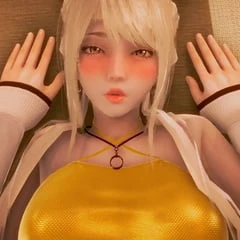 Skinny anime blonde