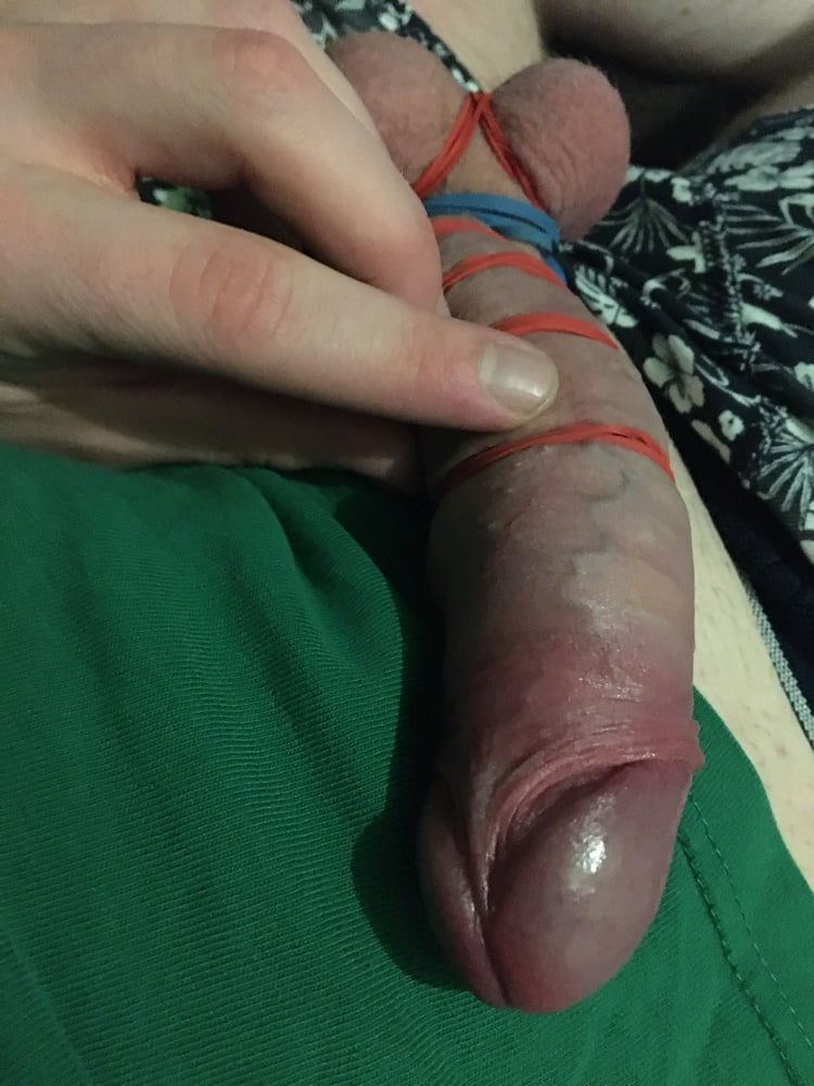 Cock And Ball Bondage With Rubber Bands #9