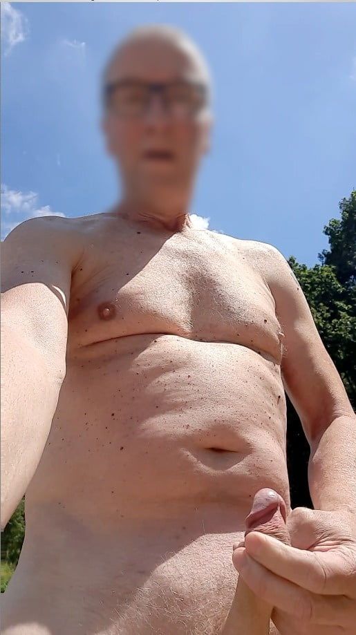 outdoor public naked exhibitionist edging sexshow cumshot #4