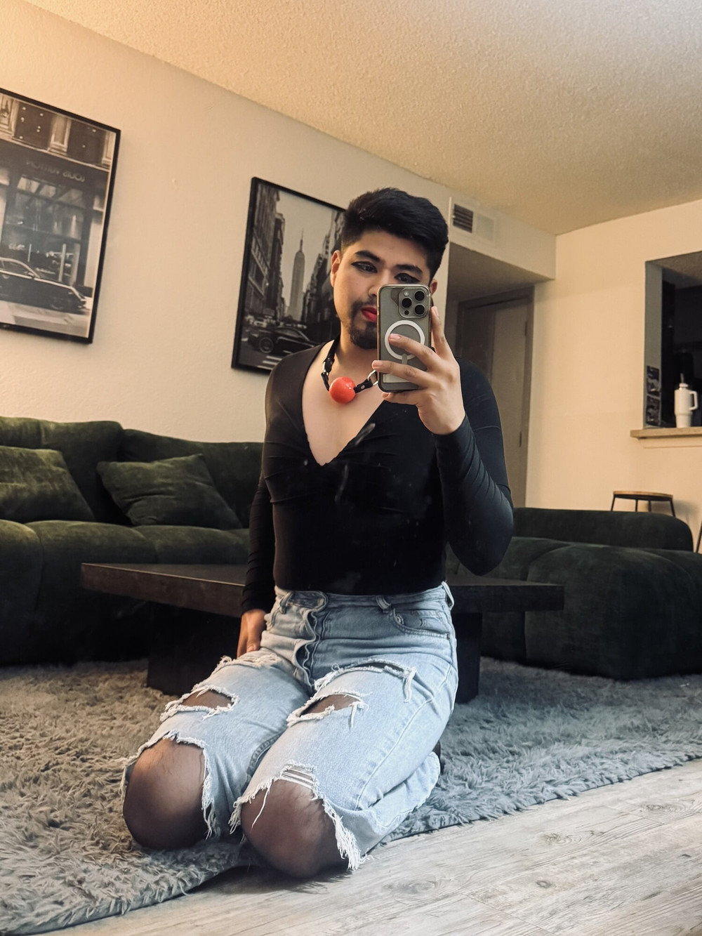Crossdressing in girlfriends clothes #6