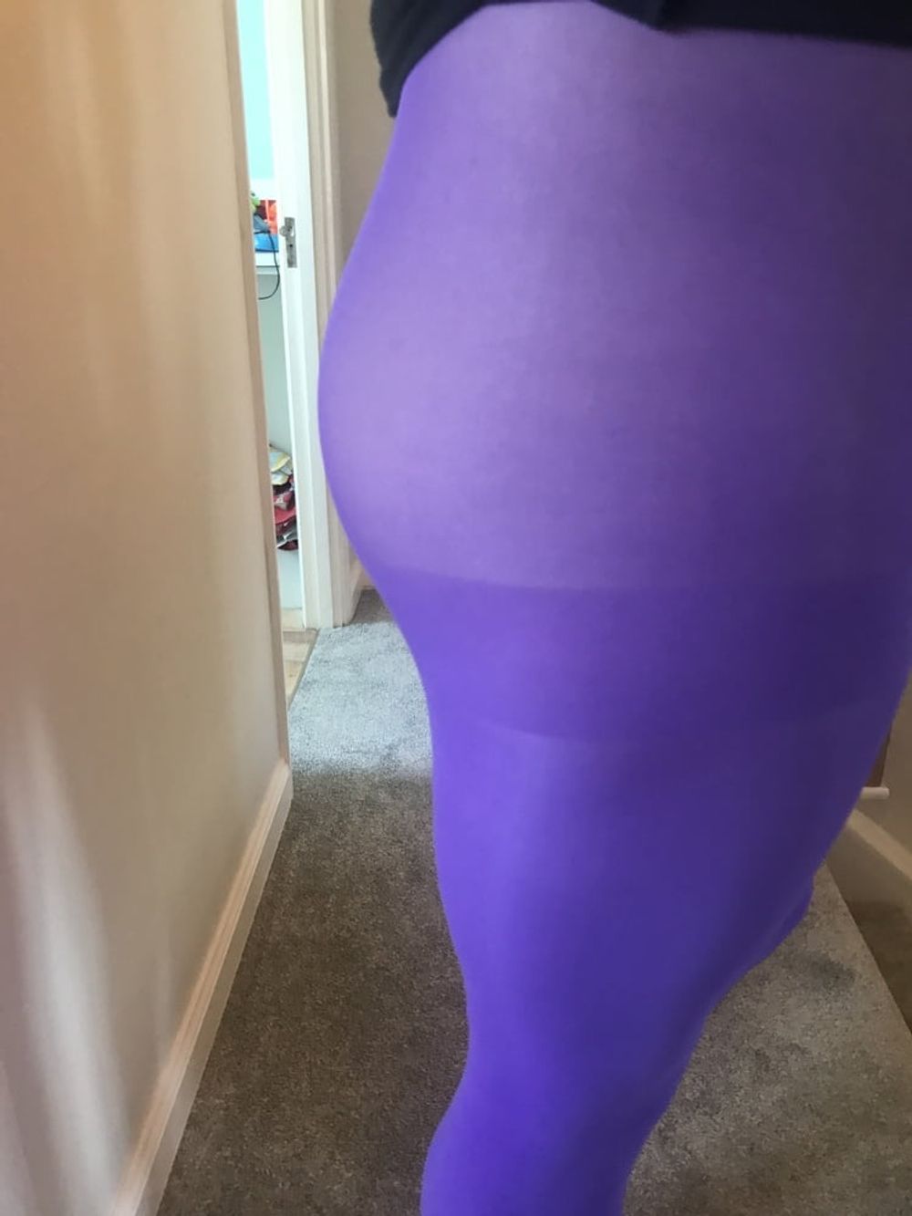 Wearing Purple tights pantyhose #26