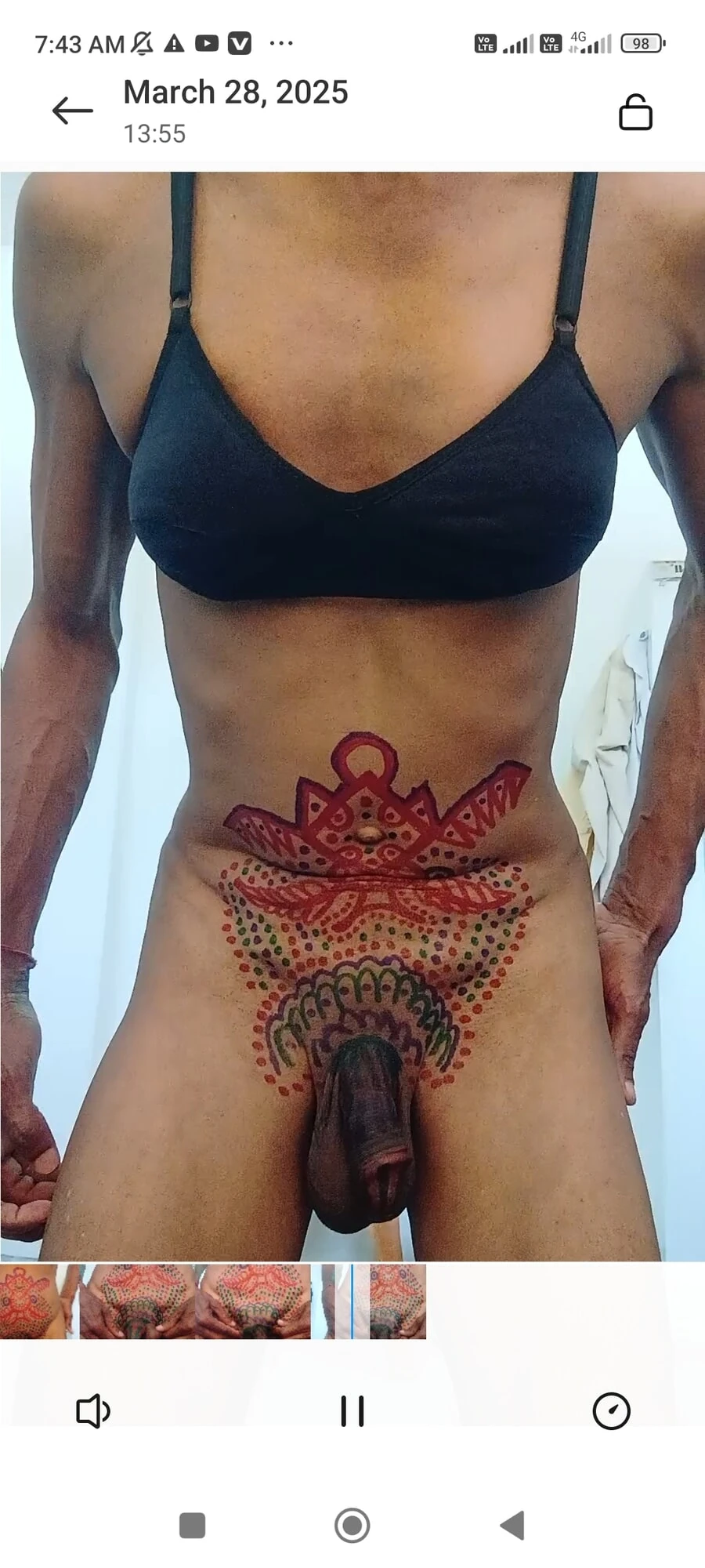 Sissy penis tattoo belly tattoo bra panty #6