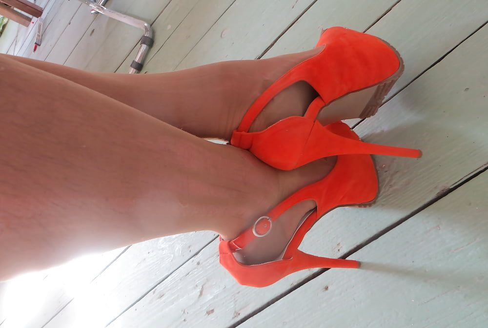 orange plattform heels #13