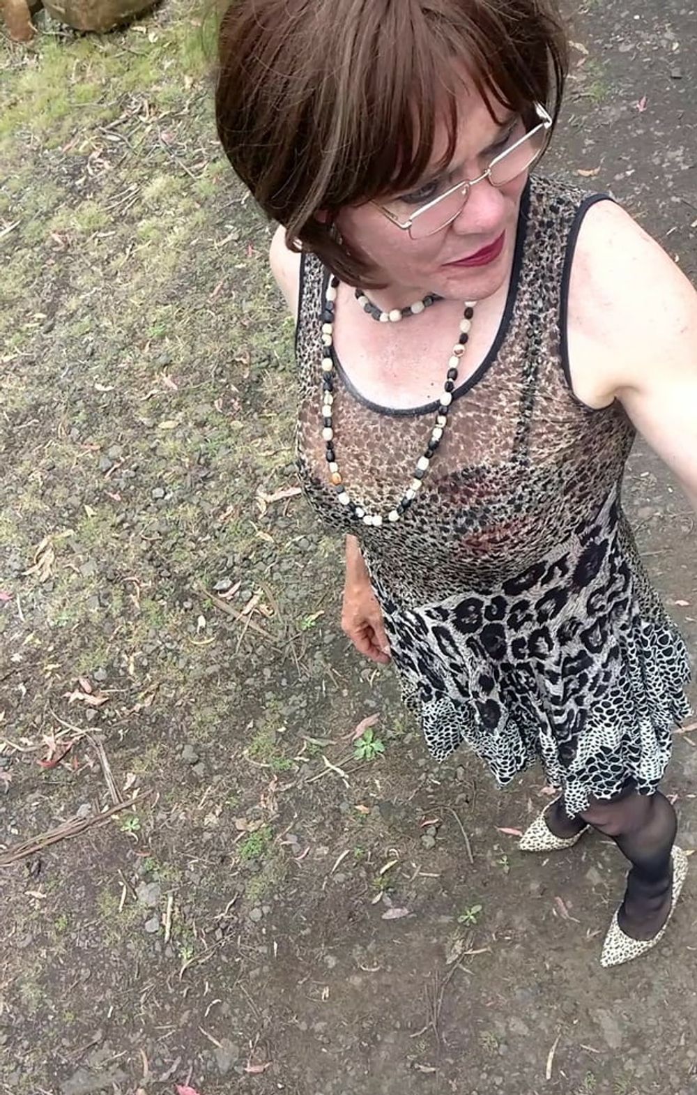 Crossdress Road trip leopard Print dress #13