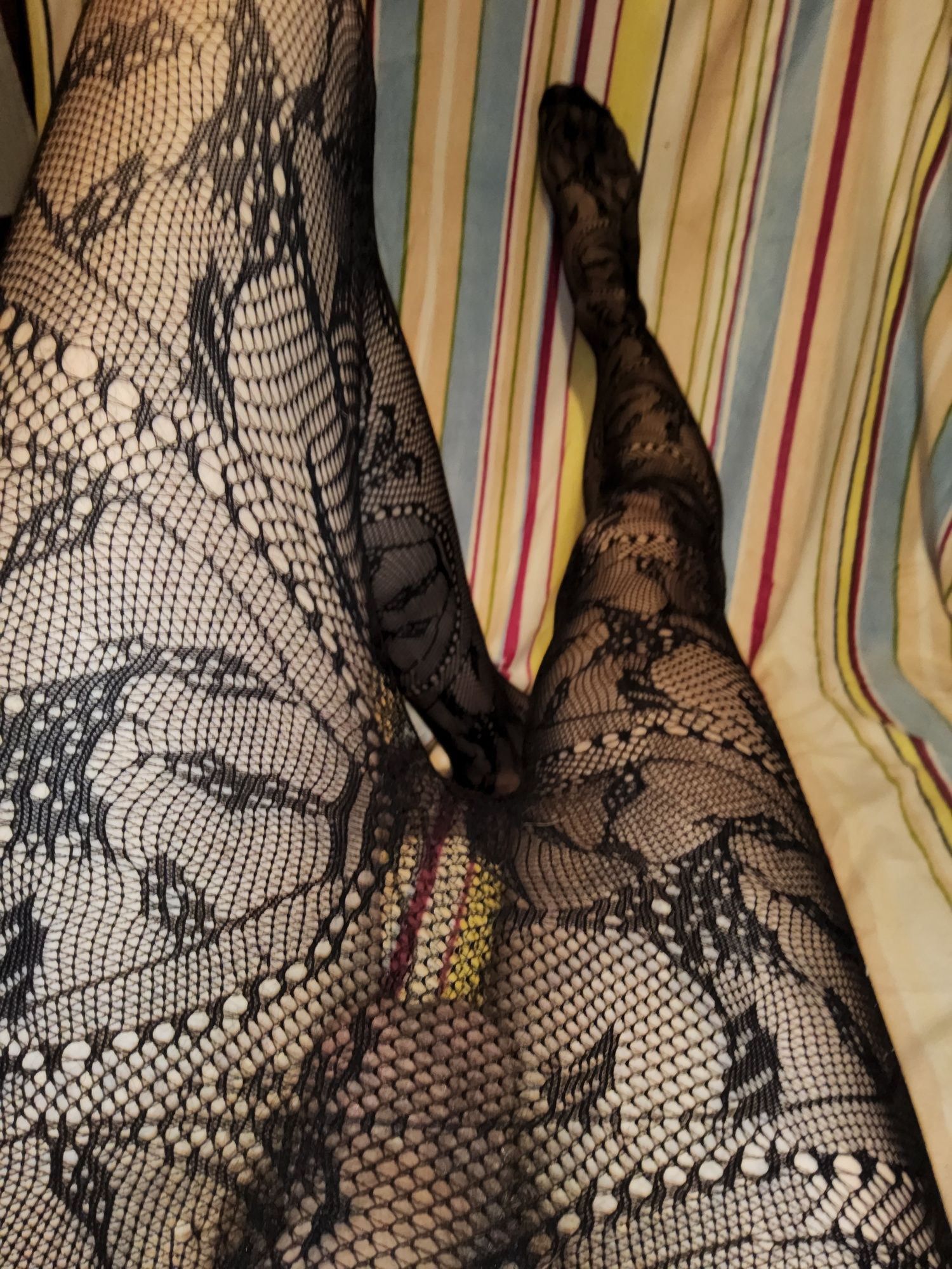 My new black patterned Pantyhose #7