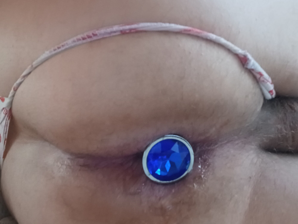 Playing with plug in panties  #22