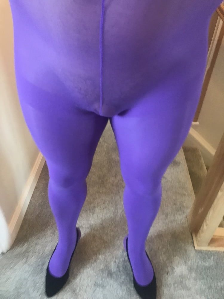 Wearing Purple tights pantyhose #30