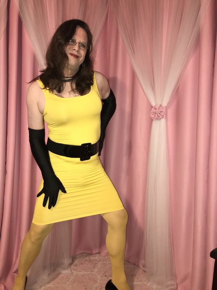 Joanie - Yellow Pencil Dress #10
