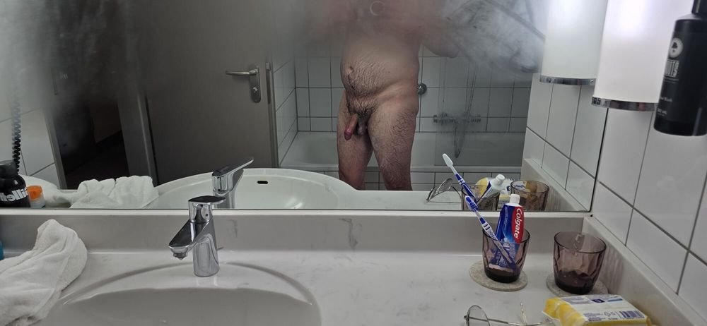 I had to clean my really dirty hairy uncut cock very intense #9