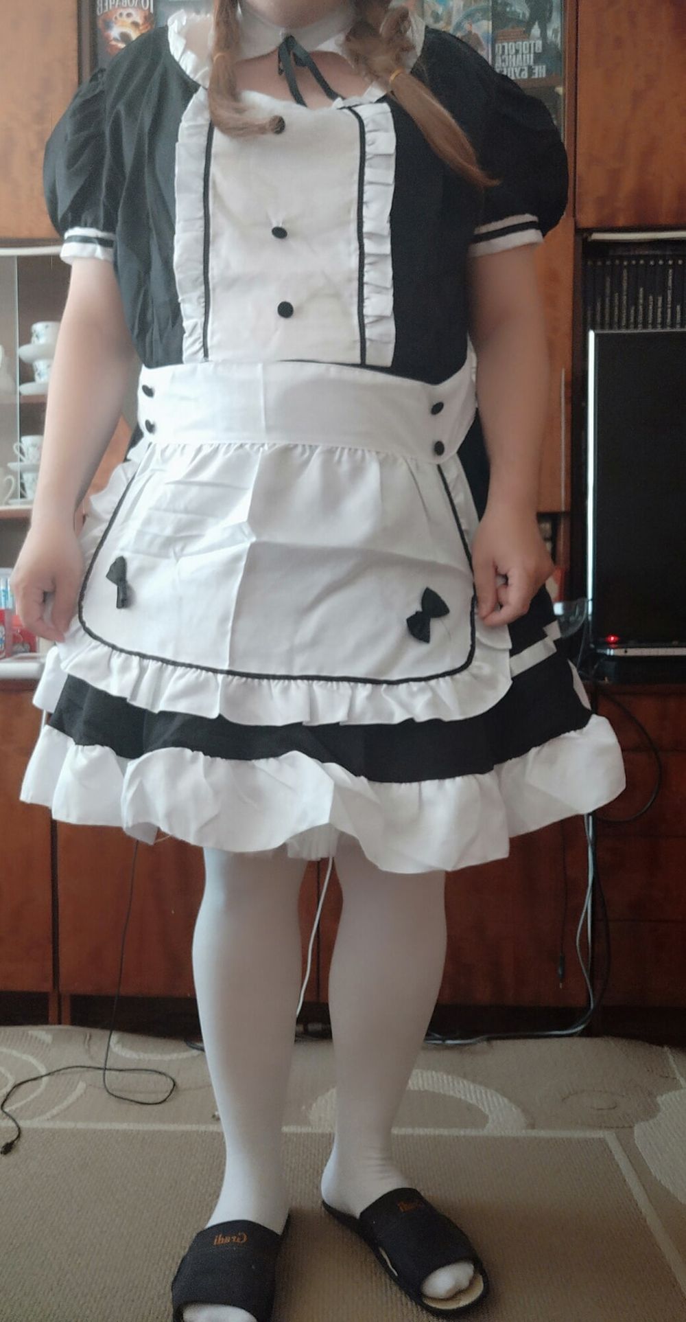 Sissy maid Aleksa dressing and undressing #12