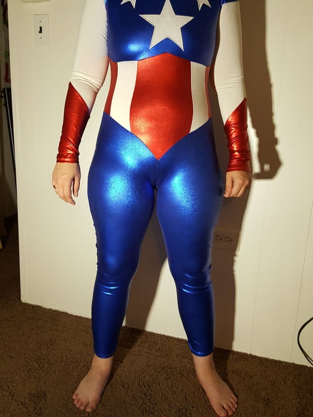 Lexi In A Shiny Spandex Superhero Costume #3