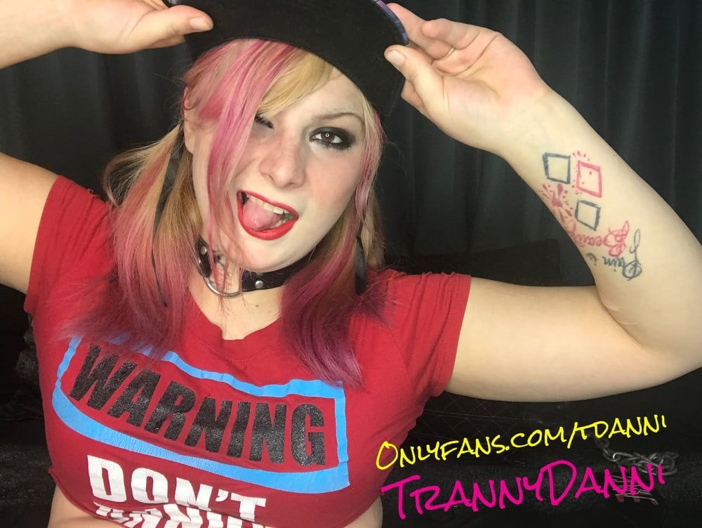 Harley Quinn skater tranny plays for the camera #9