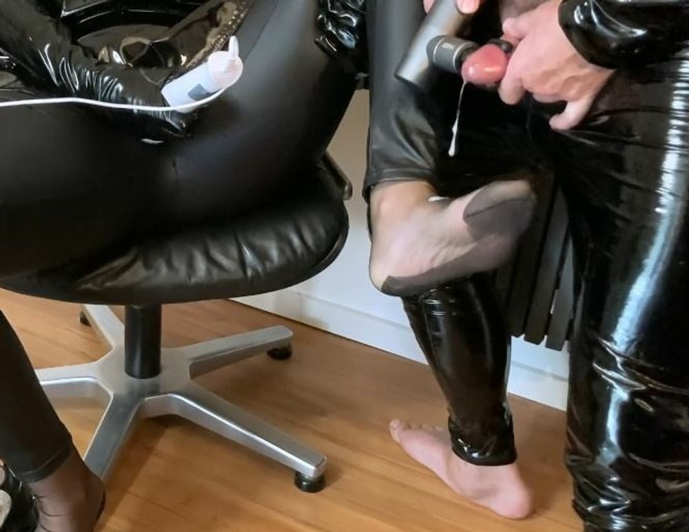 Black Mules, Nylon Feet and Leggings #43