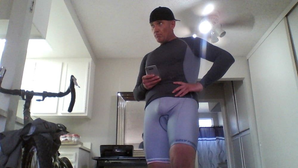 WHAT I WEAR TO MY COED CYCLING GROUP....BULGING SPANDEX! #6