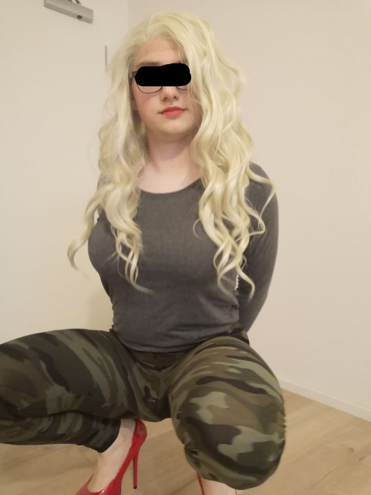 Blonde in camo leggins #19