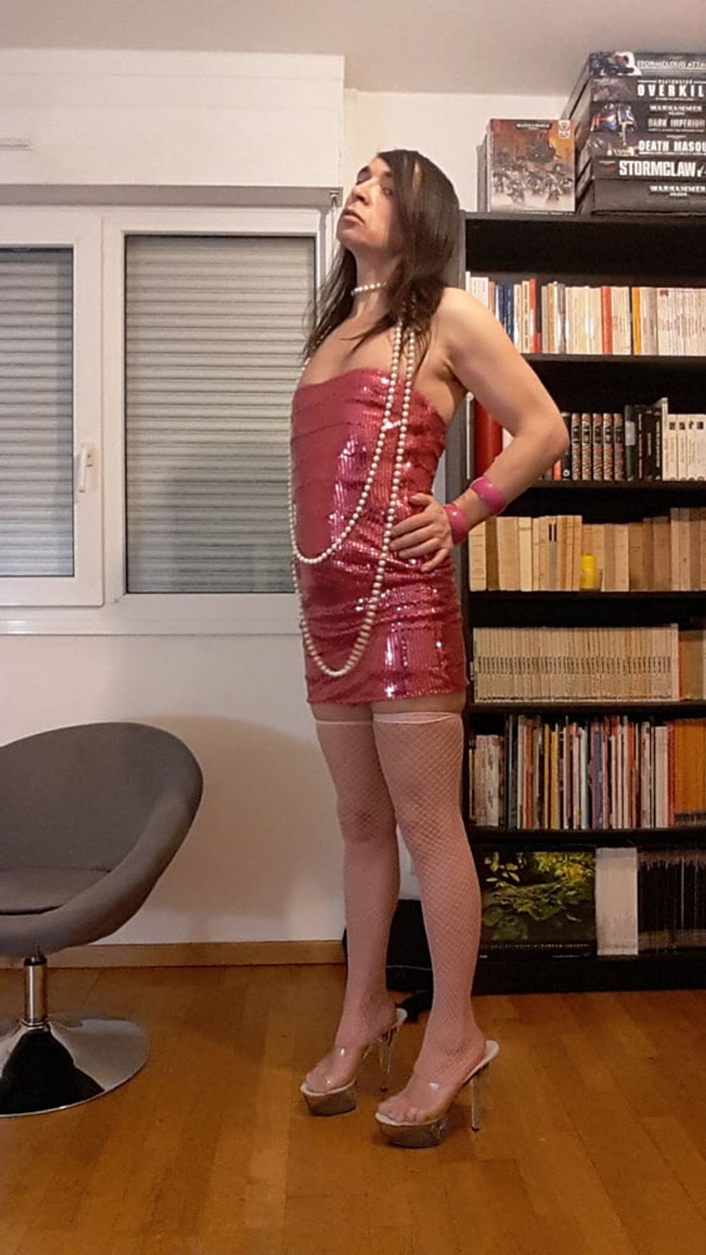 Tygra bitch in her pink sexy dress. #7