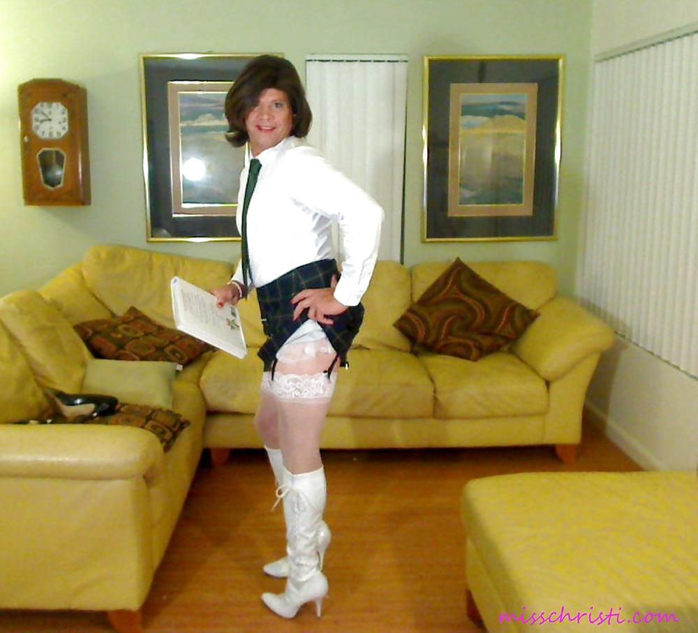 Miss Christi in various corsettes and school girl uniform #5