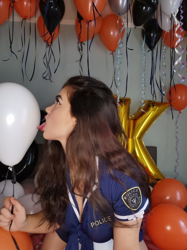 Police girl and balloons (full 63 pics set on my Onlyfans)  #6