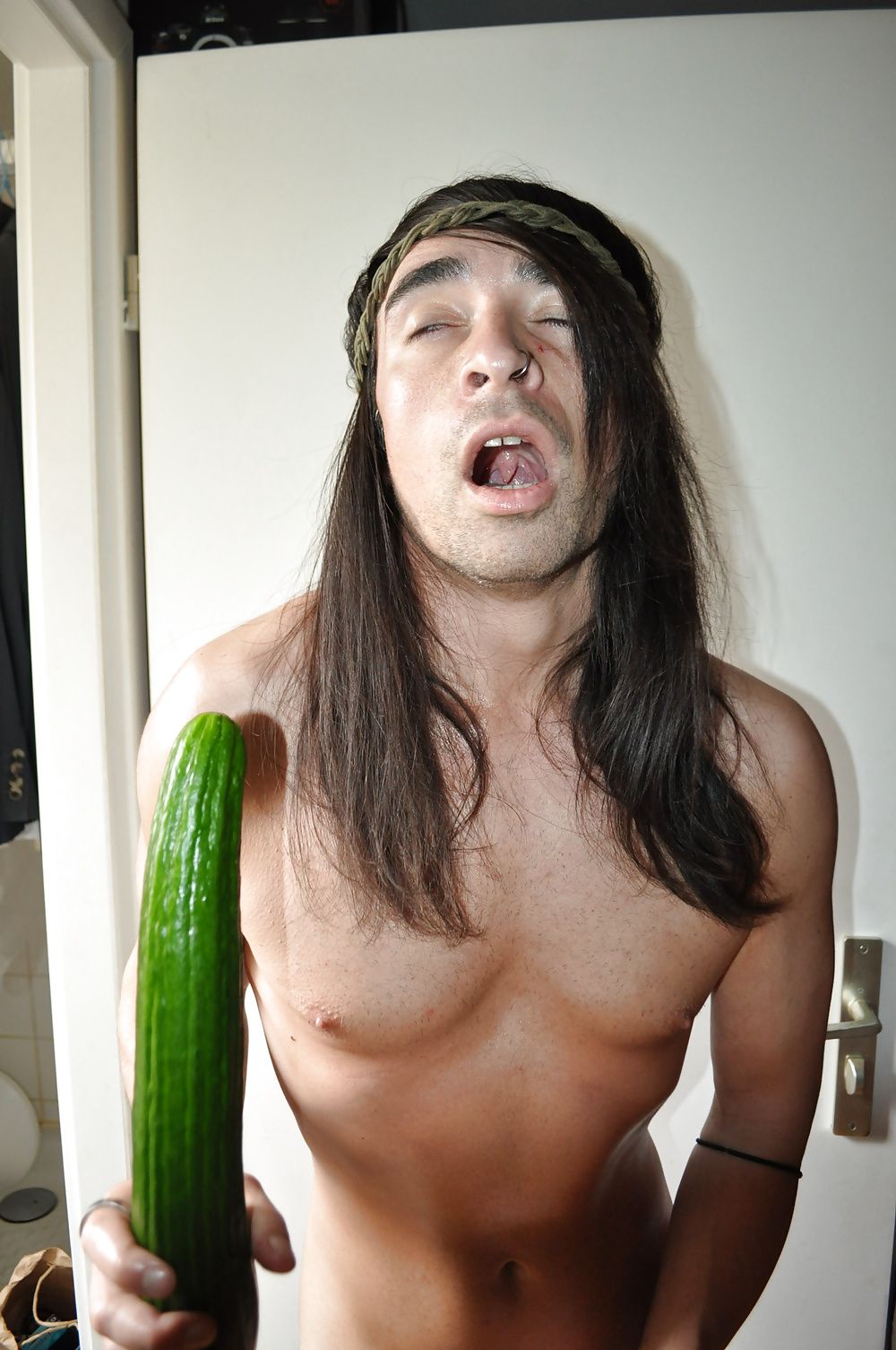 Tygra gets off with two huge cucumbers #8