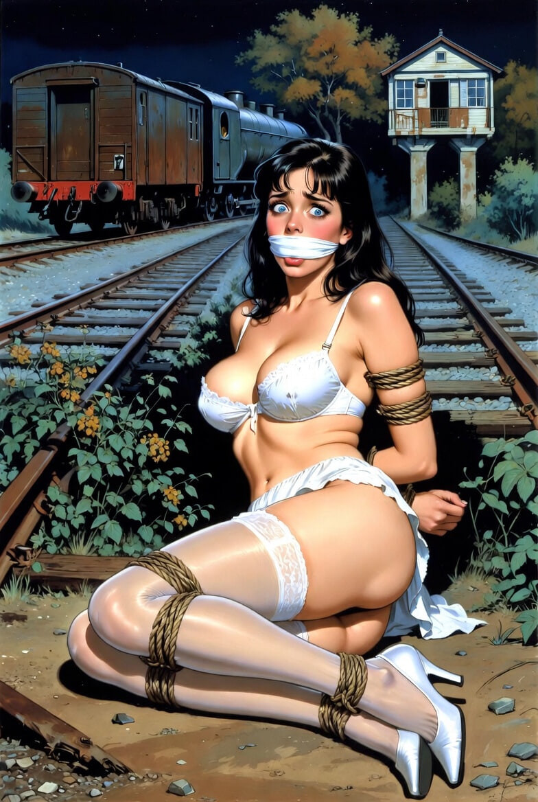 Pixwhores Experimental Enhanced: Stockings in the Railyard 1 