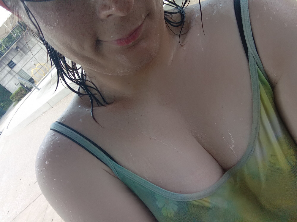 Me in a green tank top and grey panties  #15