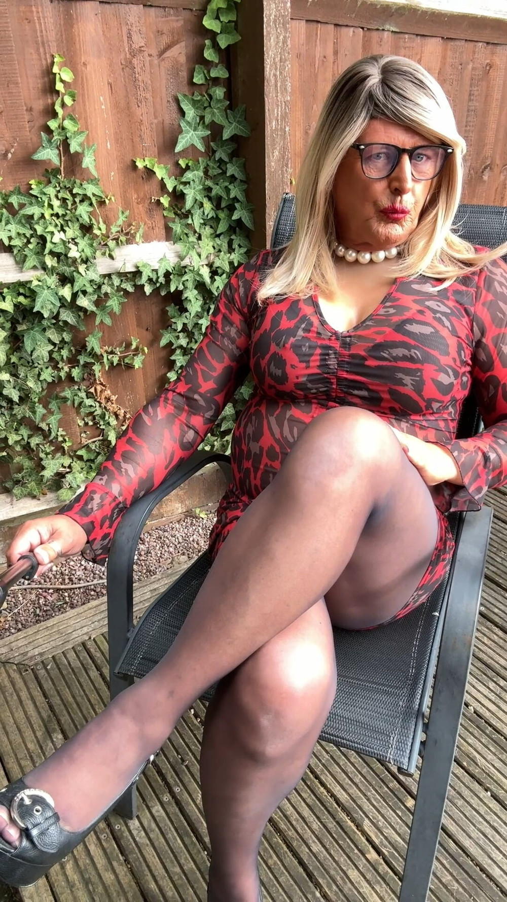 Sexy Crossdresser Kellycd2022’s in red animal print  #27