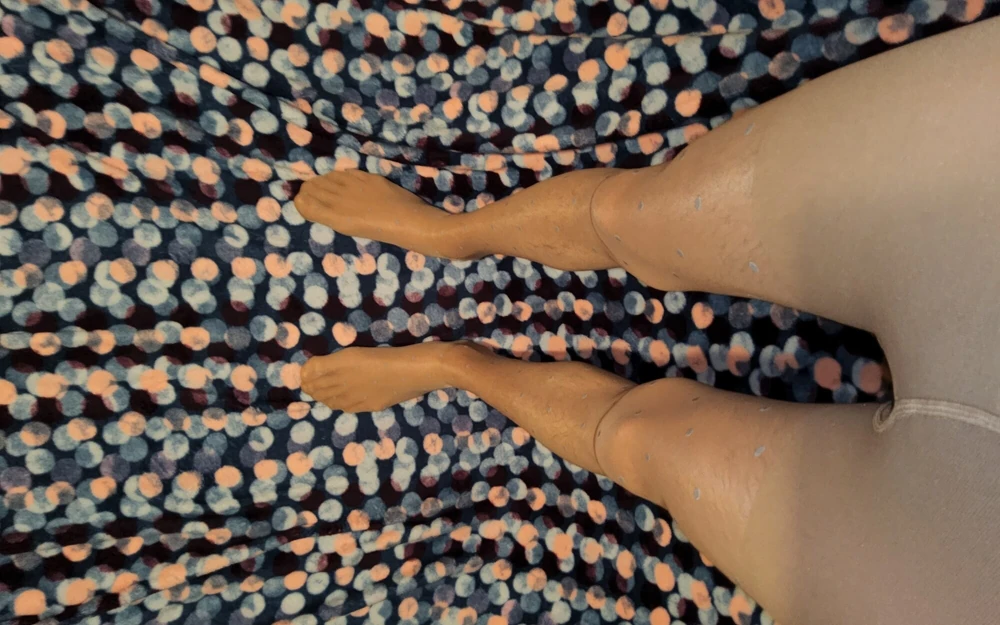 My New Brown Dotted Pantyhose #6