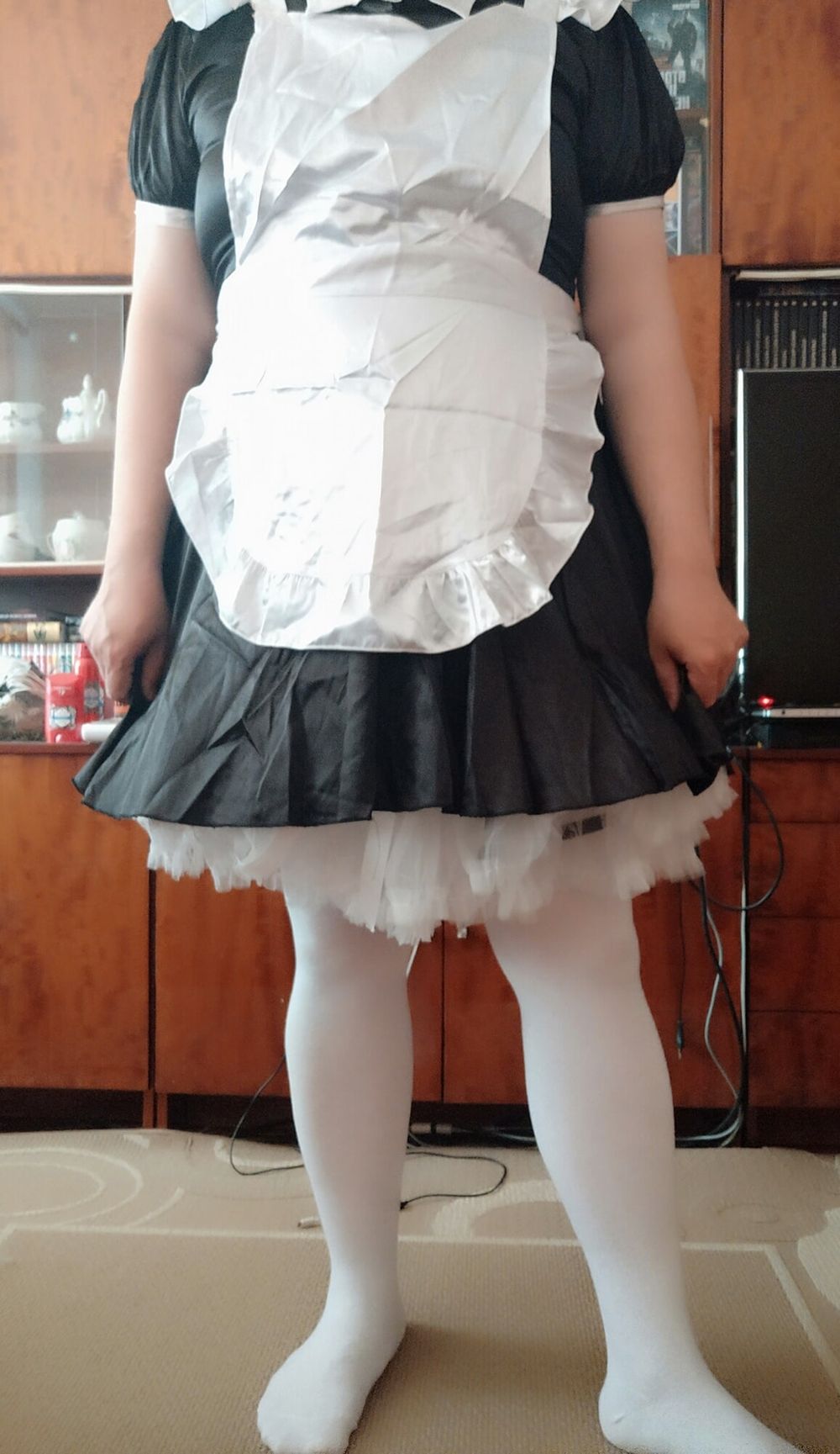 Sissy maid Aleksa dressing and undressing #5