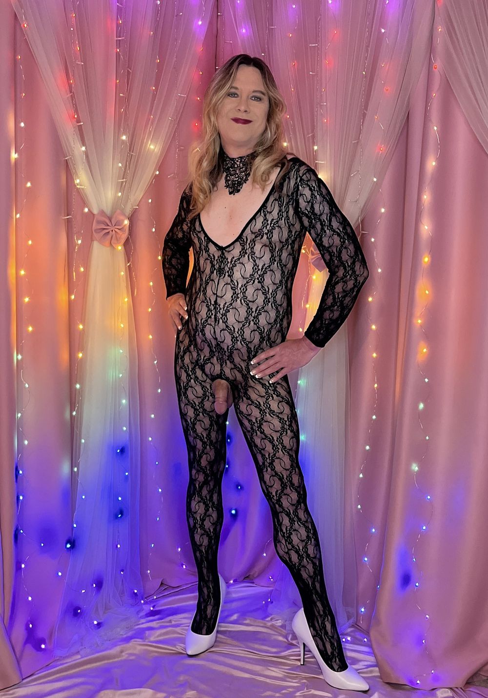 Joanie - Black Lace Bodystocking #35