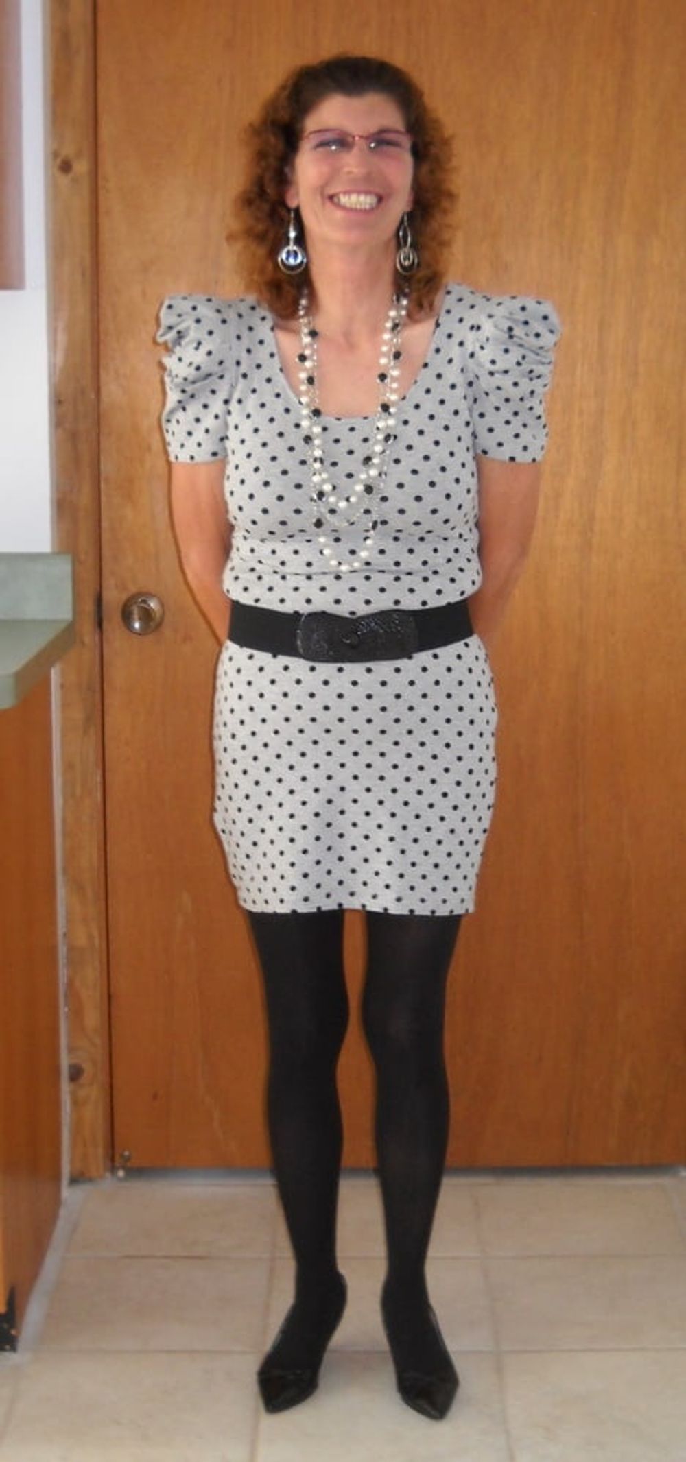 Mature Granny in Polkadot Dress #11