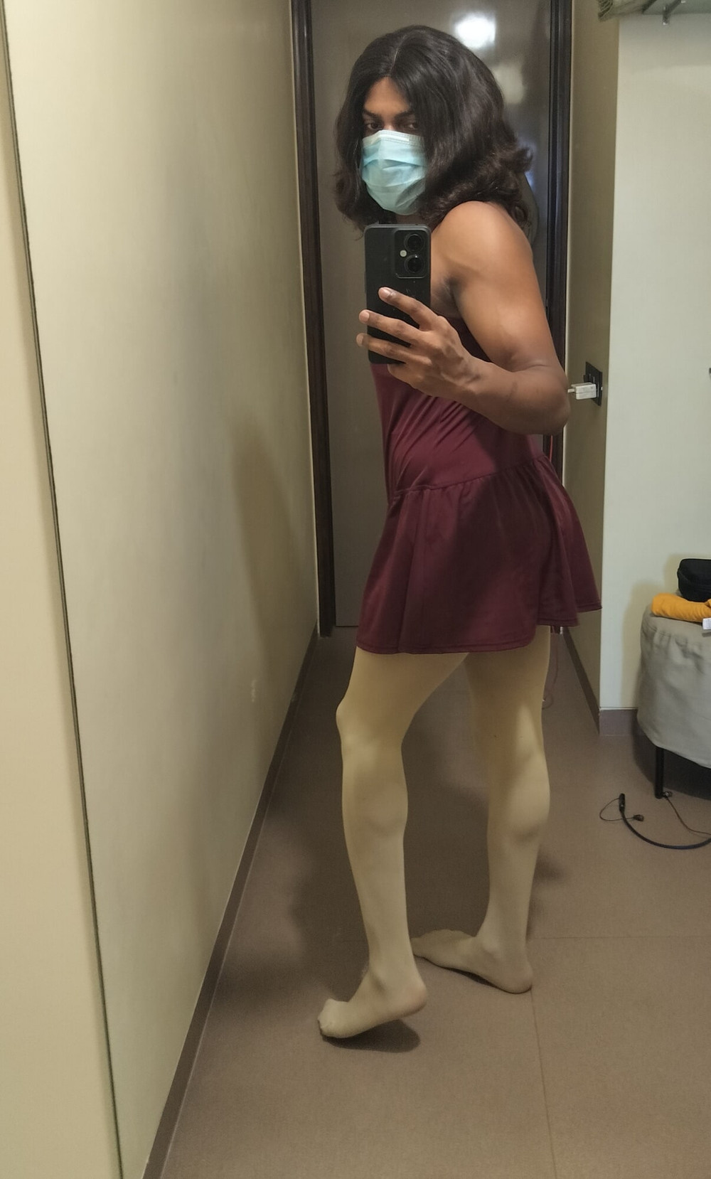 Sissy girl going to dance class in hot dress  #5