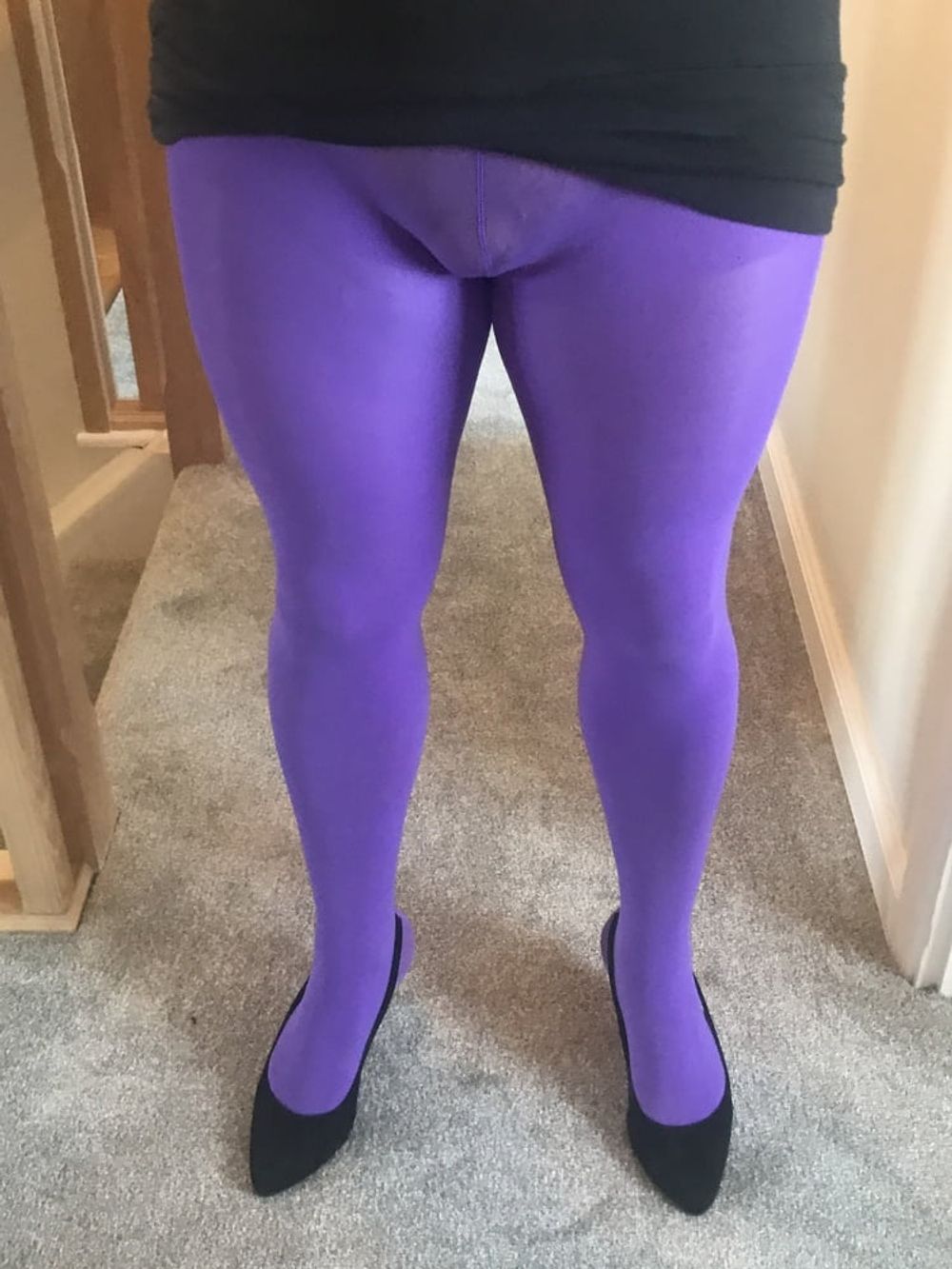 Wearing Purple tights pantyhose #44