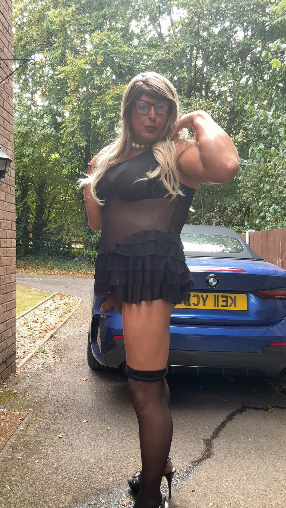 Sexy Crossdresser kellycd2022 in black seamless pantyhose  #29