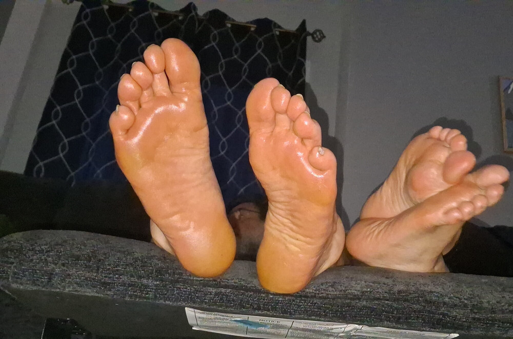 rub you hard dick all over our oiled soft soles #9