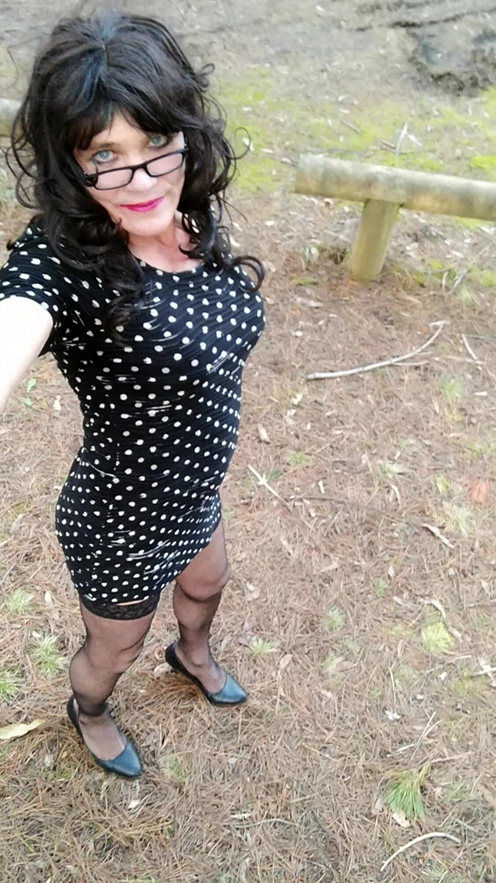 Crossdress Roadtrip- Short pokadot dress #8