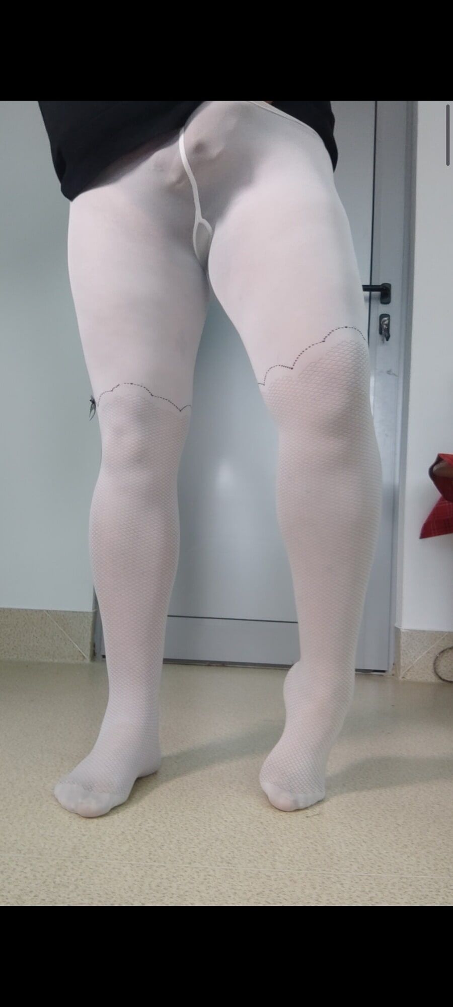 White pantyhose for teen is so sexy #2
